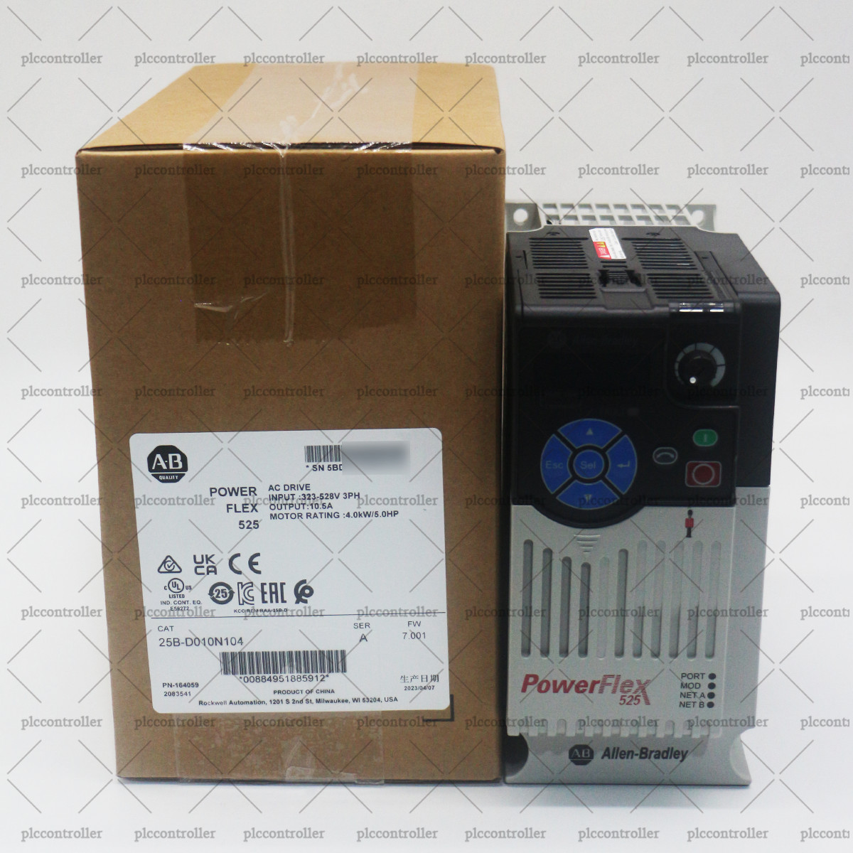 Variateur AC AB PowerFlex 525 4kW 5Hp - Référence 25B-D010N104 - Neuf - Livraison US