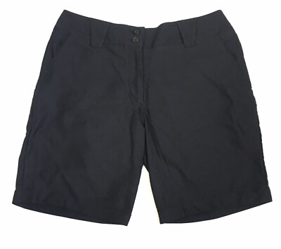 Nike Dri Fit Black Golf Shorts Womens Size Athletic Cotton/polyester 8”  Inseam