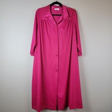 Vanity Fair Vintage Button Front Nightgown Dupont Nylon Large Pink