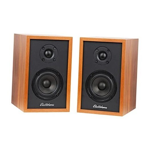 Berkeley 2.0 Stereo Powered Bookshelf Speakers with Built-in Amplifier Teak