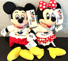 Lot of 2 Disney Club Mickey Mouse Bean Bag Plush New with Tags Mickey  Minnie