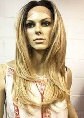 Kali Essential 100 % H/H Mischung Lace Front 4x4 gerade Perücke LFP02 UK Verkäufer