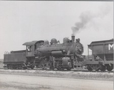 Train Railroad 1940s Steam Engine No 84 with Freight Car Original Photo