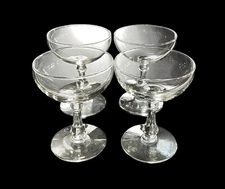 Set Of 4 Libbey COLUMBIAN CLEAR Crystal Champagne Tall Sherbet Glass 4-5/8”