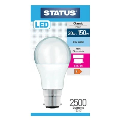 Status 19W (=150W) BC GLS Opal Daylight LED Light Bulb