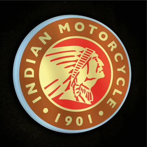 INDIAN MOTORCYCLE LED ILLUMINATED WALL LIGHT SIGN GARAGE AUTOMOBILIA SCOUT CHIEF - Picture 2 of 12