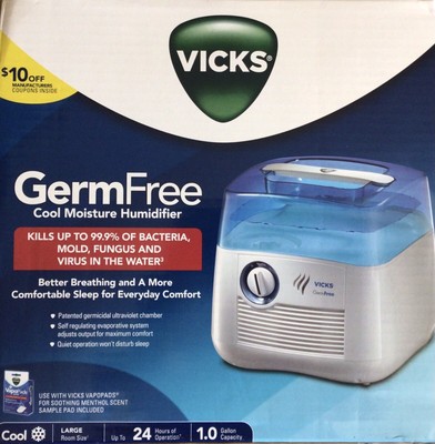 Vicks Germ Free Cool Mist Humidifier, V3900, Kills Viruses, Bacteria