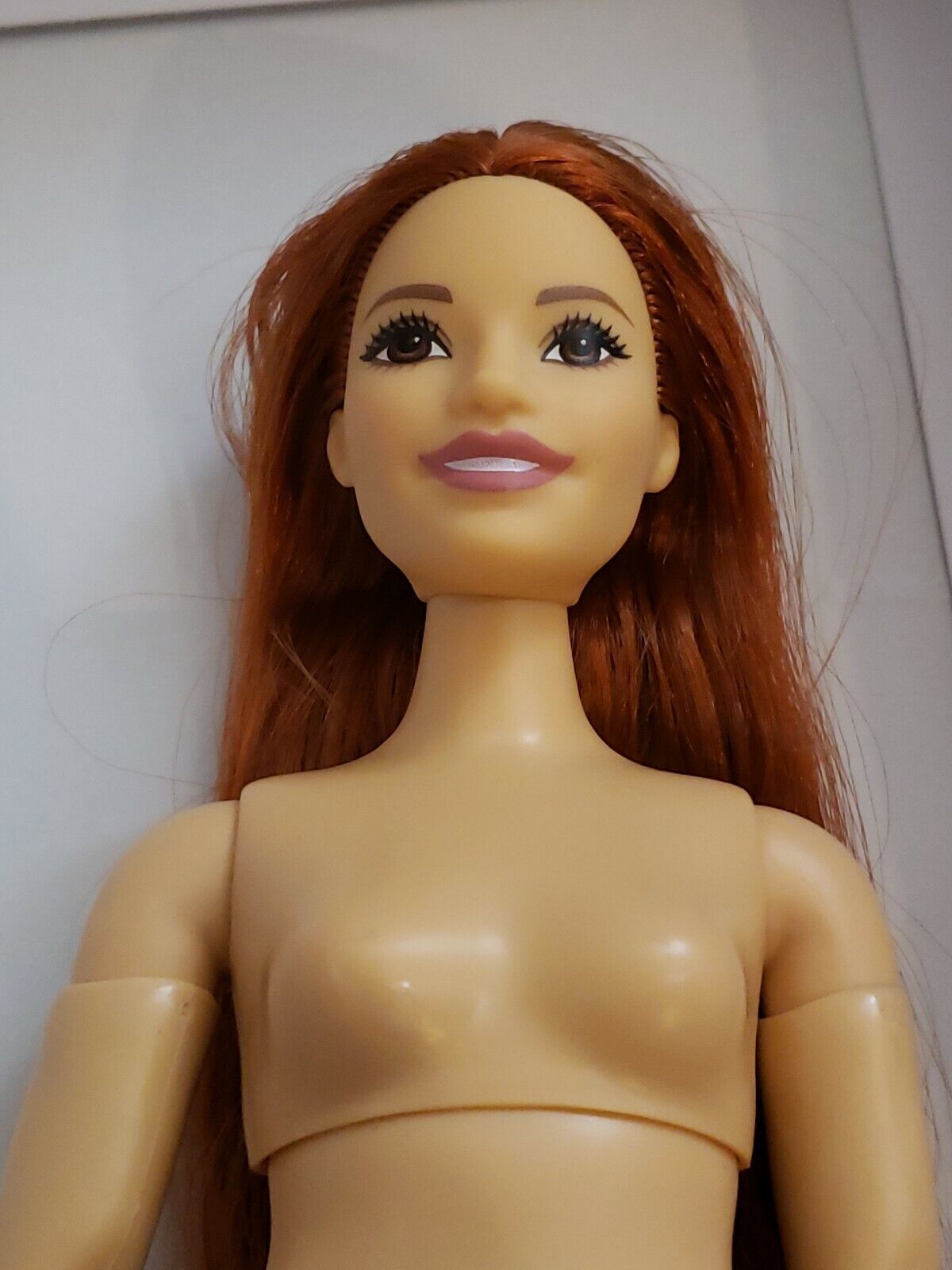 NUDE MADE TO MOVE  Curvy DOLL  LONG RED HAIR 