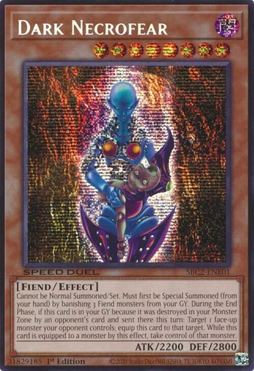 Dark Necrofear Secret Rare SBC2-ENE01 Light Play Yugioh Card