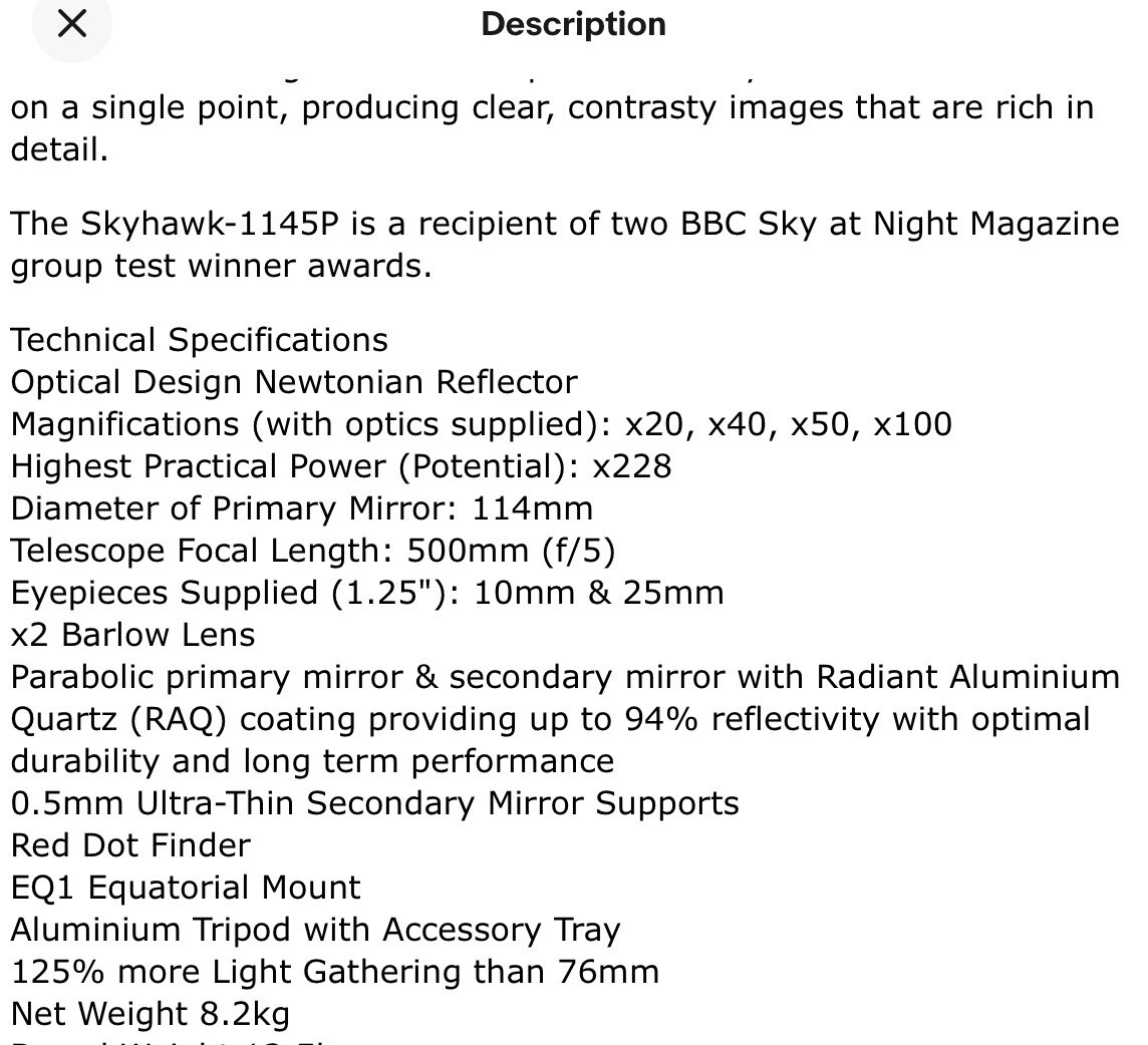Skywatcher Telescope 114 eBay