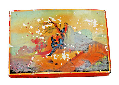 ALTE ZIGARETTENETUI BLECH Handgemalt