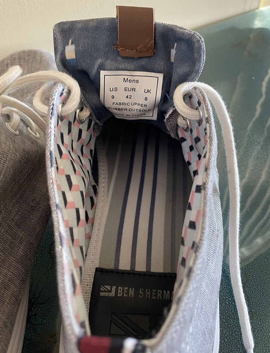 Ben Sherman Bristol Gray Canvas Mid-Top Chukka Sneakers Blokecore Mens Size, 11 Leather Ben Sherman Bristol Chukka Boot ? Ben Sherman Gray  main image 4