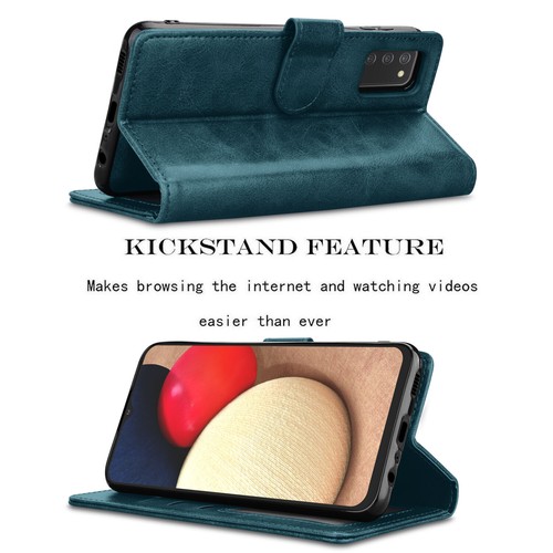 Funda billetera de cuero con soporte para tarjetas abatible con soporte para teléfono para teléfono para Samsung Galaxy A02S - Imagen 38 de 41