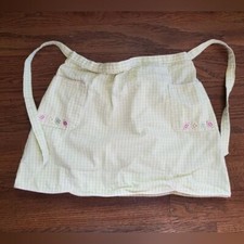 Vtg GYMBOREE Girls 7 bright green plaid citrus print skirt