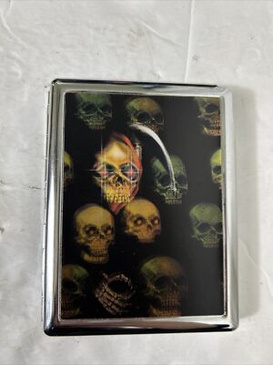 Metal 3D Grim Reaper And Skills Cigarettes Cases 4x3x.5