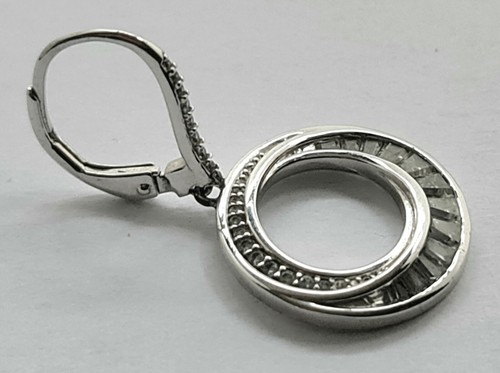Danbury Mint Rhodiniert & CZ Kristall Ohrringe Ohrhänger Ohrhänger - Bild 3 von 8