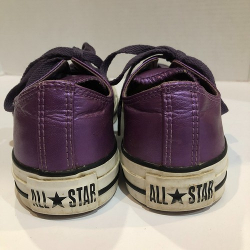 Rare Converse All Star Womens Size 6 Purple Metallic Low Sneakers Shoes - Picture 7 of 9