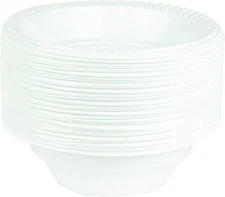 White Plastic Bowls Microwaveable bowl Disposable 12 Oz Lightweight Dessert Bowl