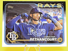 2024 TOPPS SERIES 1 96 CHRISTIAN BETHANCOURT SSP GOLDEN MIRROR VARIATION TB RAYS