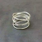 10mm Multiple Layered Criss Cross Women's Thumb Ring,Solid 925 Sterling All size
