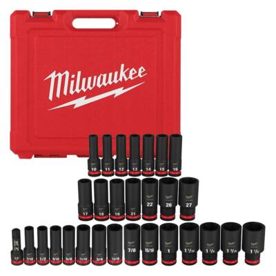 Milwaukee 49-66-7016 SHOCKWAVE 1/2'' Impact Duty SAE/Metric Socket Set - 29 PC