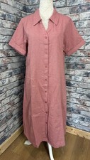 Patra Women’s A-Line Belted Shirt Dress Midi Linen & Cotton Size L Pockets BNWT