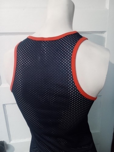 Viva Las Vegas Rockabilly Weekend Tank Top Sz M Sporty Jersey Tiki Blue Mesh - Picture 8 of 8