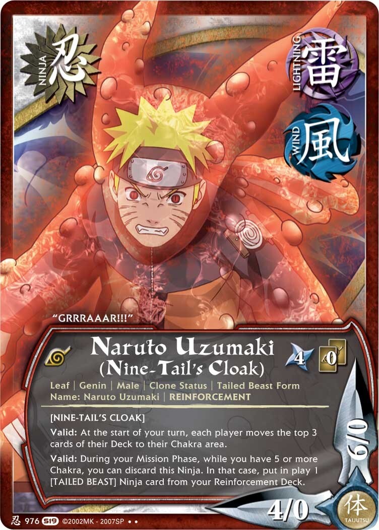 Naruto Uzumaki (Nine-Tail's Cloak) - N-976 - Rare - 1st