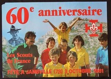 Affiche originale 60ème anniversaire SCOUTS DE FRANCE 1981 80x58cm poster 1084