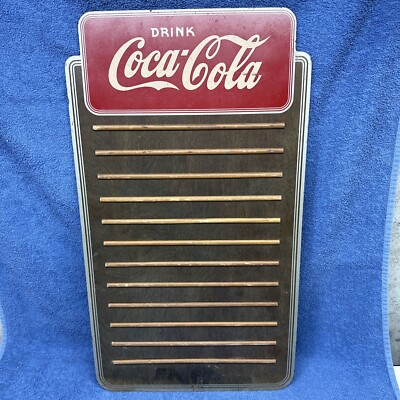 VINTAGE 1930 S DRINK COCA COLA WOOD MENU BOARD COKE MAN CAVE