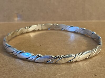 Vintage Sterling Silver Bracelet Bangle Marked 925 w/Unknown