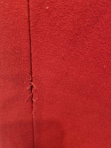 Vintage Jacques Vert Red Pencil Skirt With Cinched Waist. Size Small 25" Waist. - Picture 5 of 13