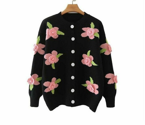 3D Flowers Decoration Sweater Female 