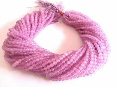 5 Strand Purple Chalcedony Round Faceted 4-4.5mm Gemstone Beads 13''Inch Pd5