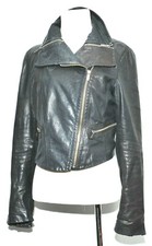 Great Bcbg Max Azria Femme Black Biker Style Leather Jacket Xs