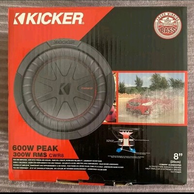 KICKER CompR 8'' Dual 2 Ohm VC 300W RMS Subwoofer with Bonus SPHKC Install Kit