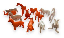 13 Animals Figures Toys Wild Zoo Plastic Jungle Plastic Mixed Lot Orange White