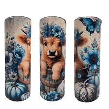 Fall Highland baby Cow  20oz  Insulated Stainless Skinny Sublimation Tumbler