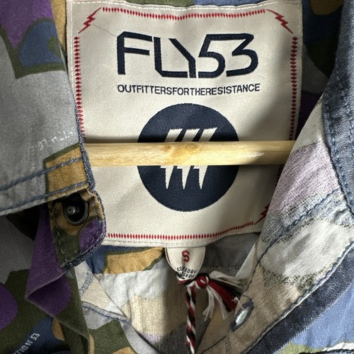 Fly53 Men’s Long Sleeve Shirt Size Small Multi Colour Blue Purple Camo - Picture 6 of 10