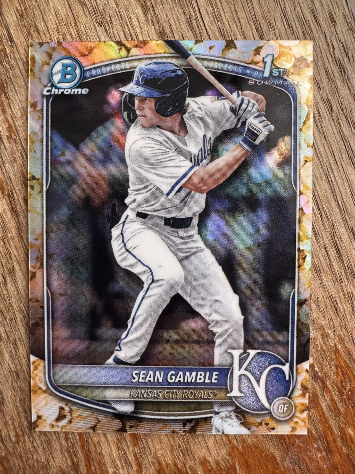 2025 Bowman Draft Chrome 1st Popcorn Refractor RARE SEAN GAMBLE Royals MINT SSP