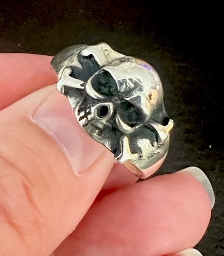 Feiner Sterling Silber Totenkopf Ring, 925, B, 3,5 g