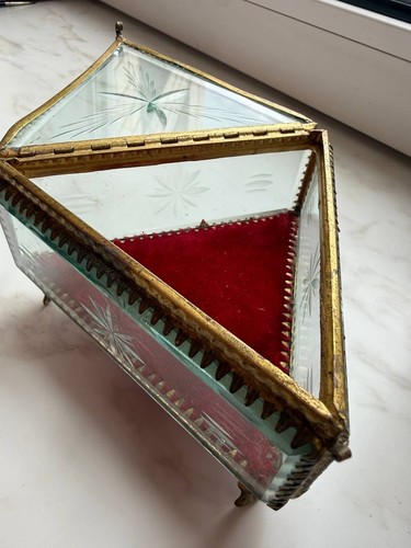 Schatulle für Schmuck altes Glas. Antikes Glas mit Monogrammen - Bild 8 von 16
