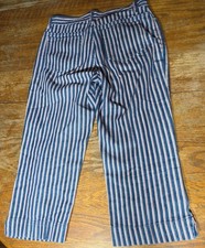 Vintage 90s Y2K Striped Capris Womens 8 Red White And Blue Retro