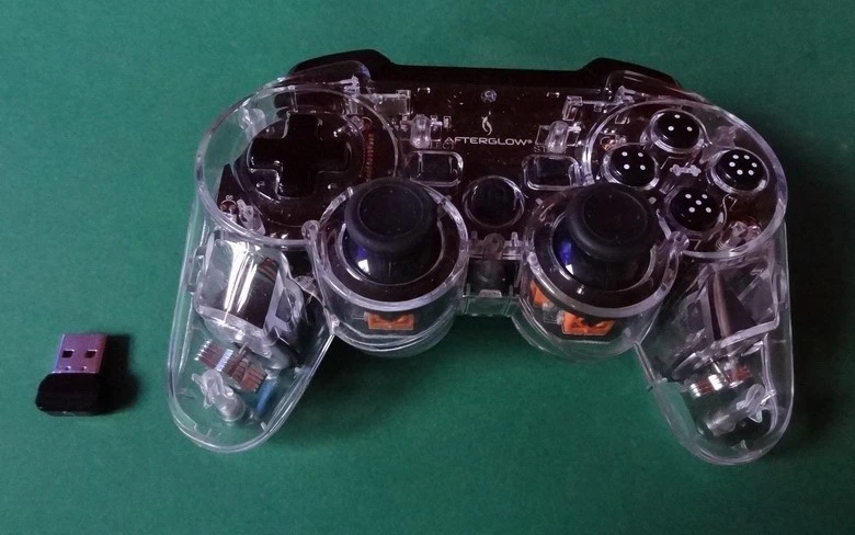 1 Controller PDP AFTERGLOW mit BLAUEN LED wireless Gamepad f. PS3 Playstation 3 - Bild 2 von 3