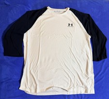 Under Armour Męska koszulka baseballowa Utility z rękawem 3/4 biała i czarna XXL 2XL