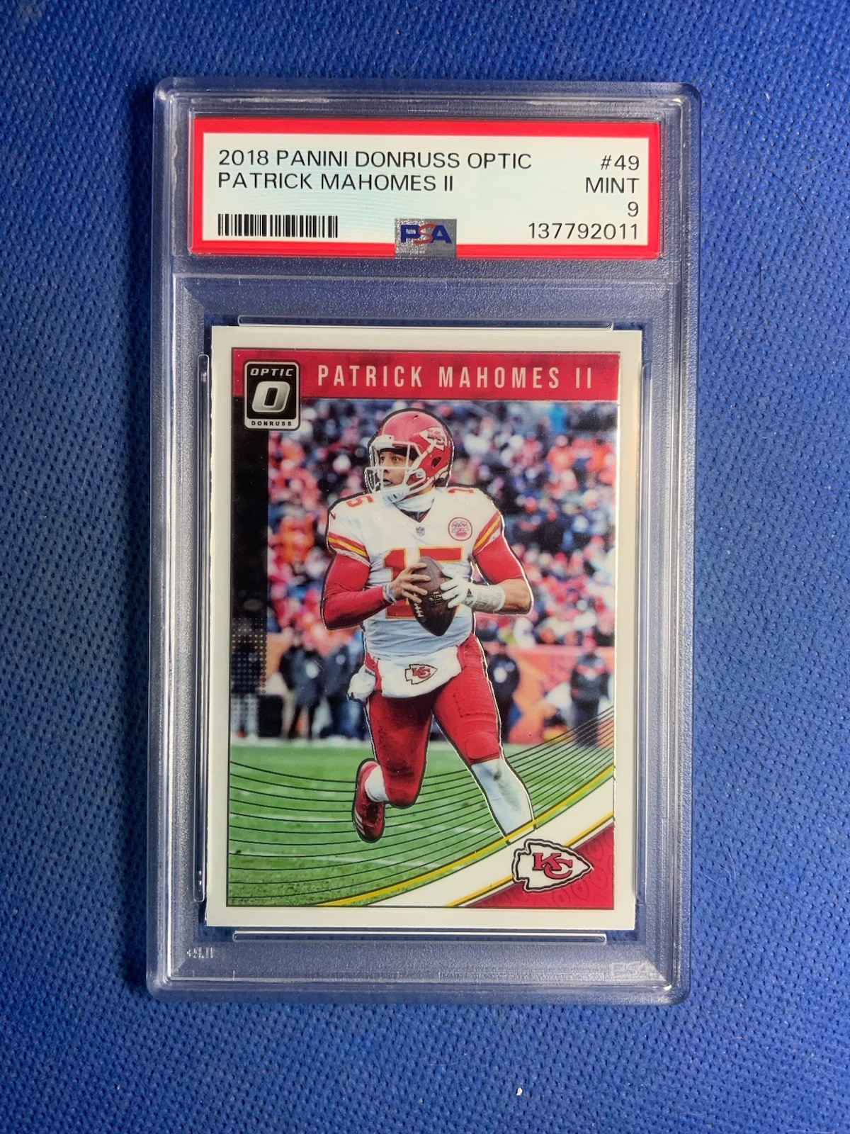 2018 Panini Donruss Optic #49 Patrick Mahomes II Kansas City Chiefs PSA 9 MINT