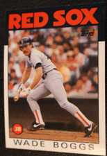 1986 TOPPS BASEBALL CARD of #510 Wade Boggs, Boston Red Sox, NRMT