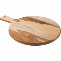 Tramontina Landhaus Schneidebrett Servierbrett Pizzabrett Teakholz Ø 30 Cm