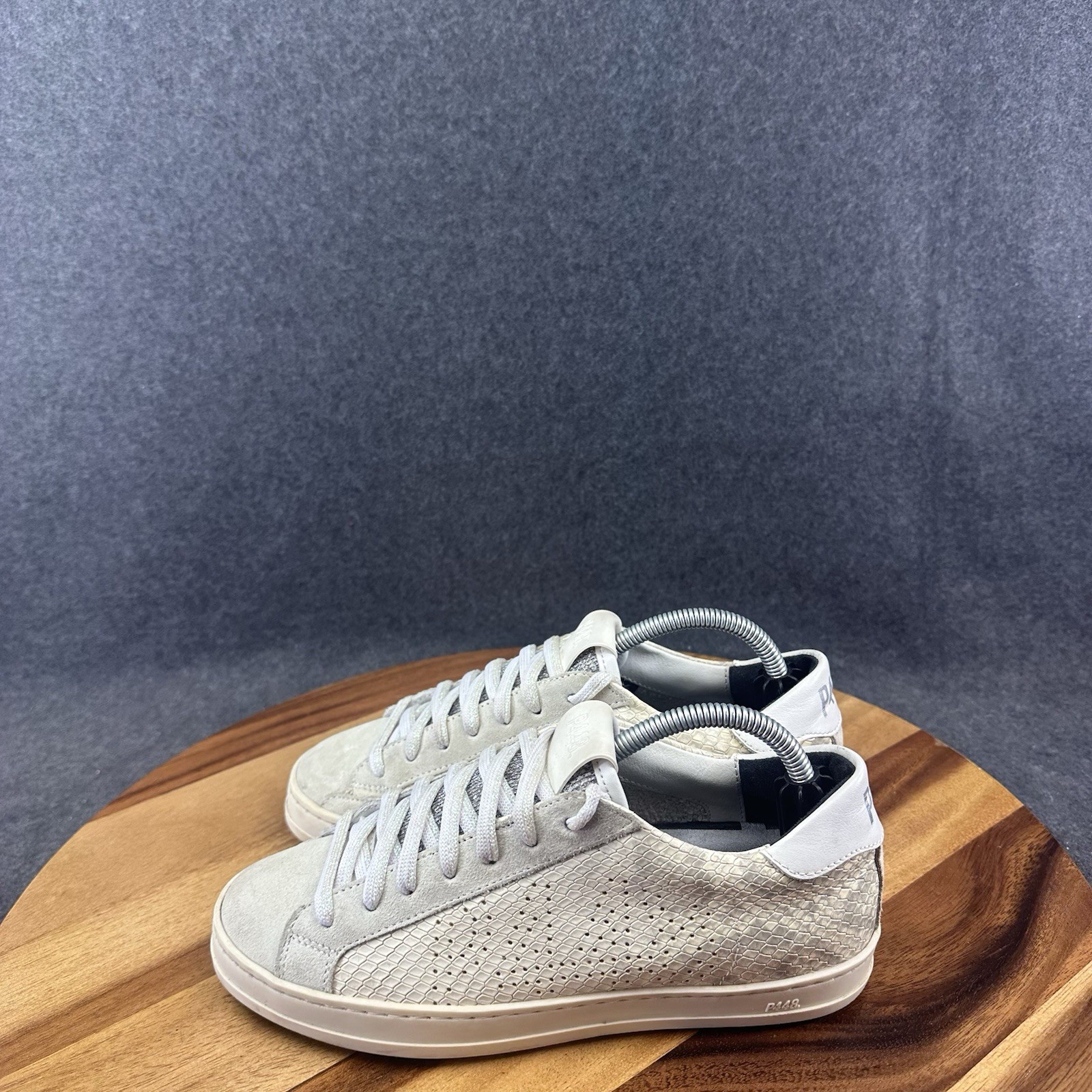 P448 John Embossed Leather Snake Python Suede Sne… - image 6