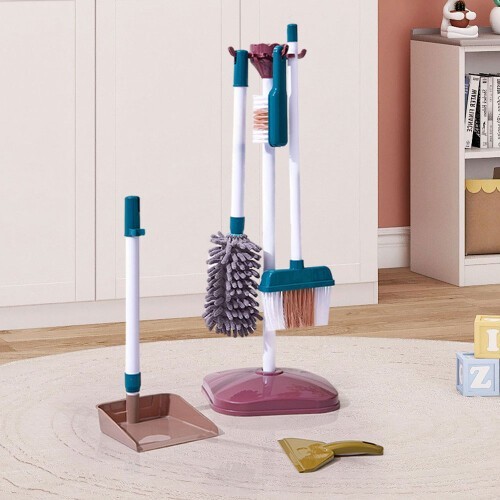 8Pcs Cleaning Toy Set Pretend Play Household Cleaning Kit for Children UK